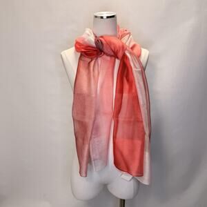 Pretty Persuasions Scarf Womens Pink Ombre Chiffon Rectangle Striped Sheer Wrap